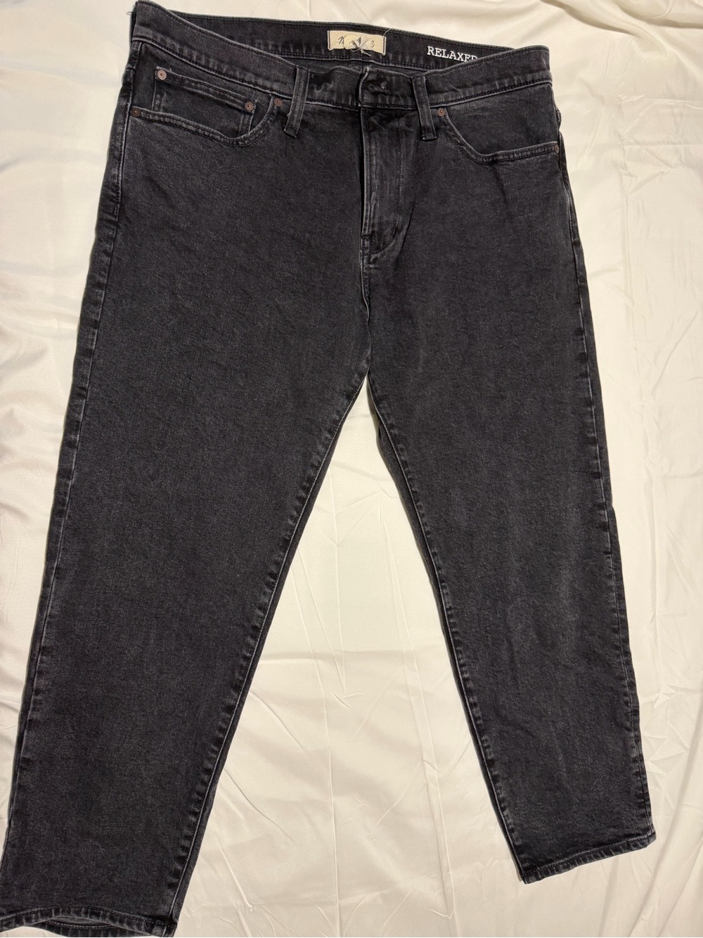 Madewell Relaxed Taper Black Washed Men's Jeans W36 L30
